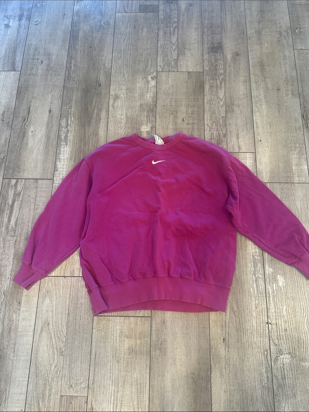 Nike Magenta Crewneck Sweatshirt with White Swoosh